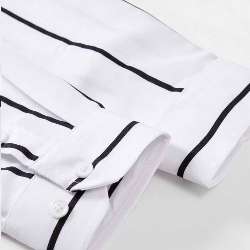 남성 스트라이프 드레스 셔츠 긴팔 슬림핏 포멀 비즈니스 - Men'S Fashion Clothing 리뷰 및 가격