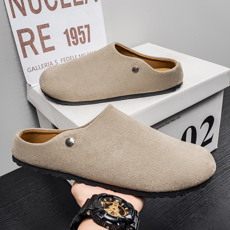 남성 스웨이드 가죽 슬리퍼 뮬 여성 편안한 포테이토 슈 - Mens Fashion Mullet 리뷰 및 가격