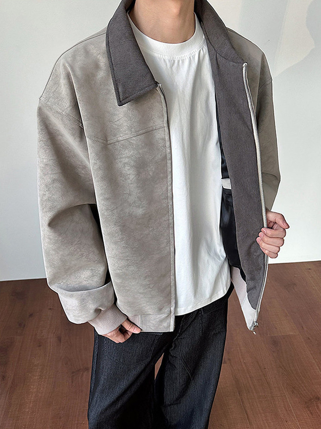퍼플 염색 PU 가죽 재킷 남성용 아메리칸 해링턴 칼라 - Harrington Jacket 리뷰 및 가격