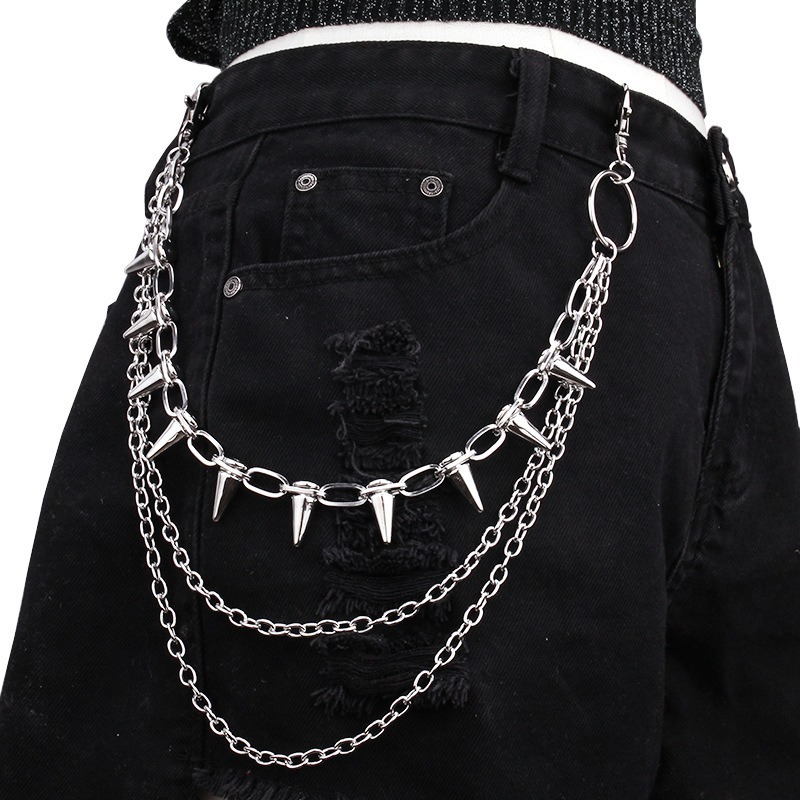 힙합 펑크 록 메탈 바지 허리 체인 남녀 공용 키 체인 - Men'S Fashion Overalls 리뷰 및 가격