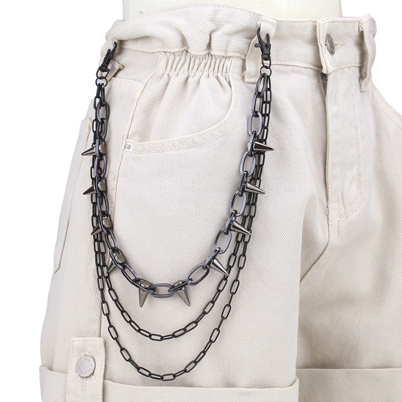 힙합 펑크 록 메탈 바지 허리 체인 남녀 공용 키 체인 - Men'S Fashion Overalls 리뷰 및 가격