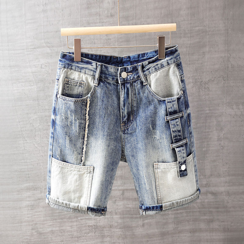 남성용 짧은 청바지 바지 포켓 세탁 블루 남성 데님 반 - Men'S Fashion Overalls 리뷰 및 가격