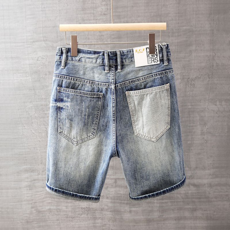 남성용 짧은 청바지 바지 포켓 세탁 블루 남성 데님 반 - Men'S Fashion Overalls 리뷰 및 가격