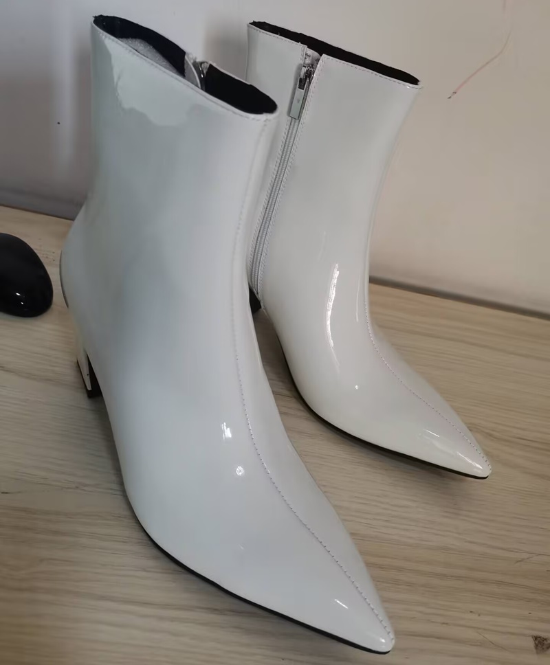 남성용 새 패션 화이트 부츠 고품질 에나멜 가죽 부츠  - Mens Fashion Dress Shoes 리뷰 및 가격