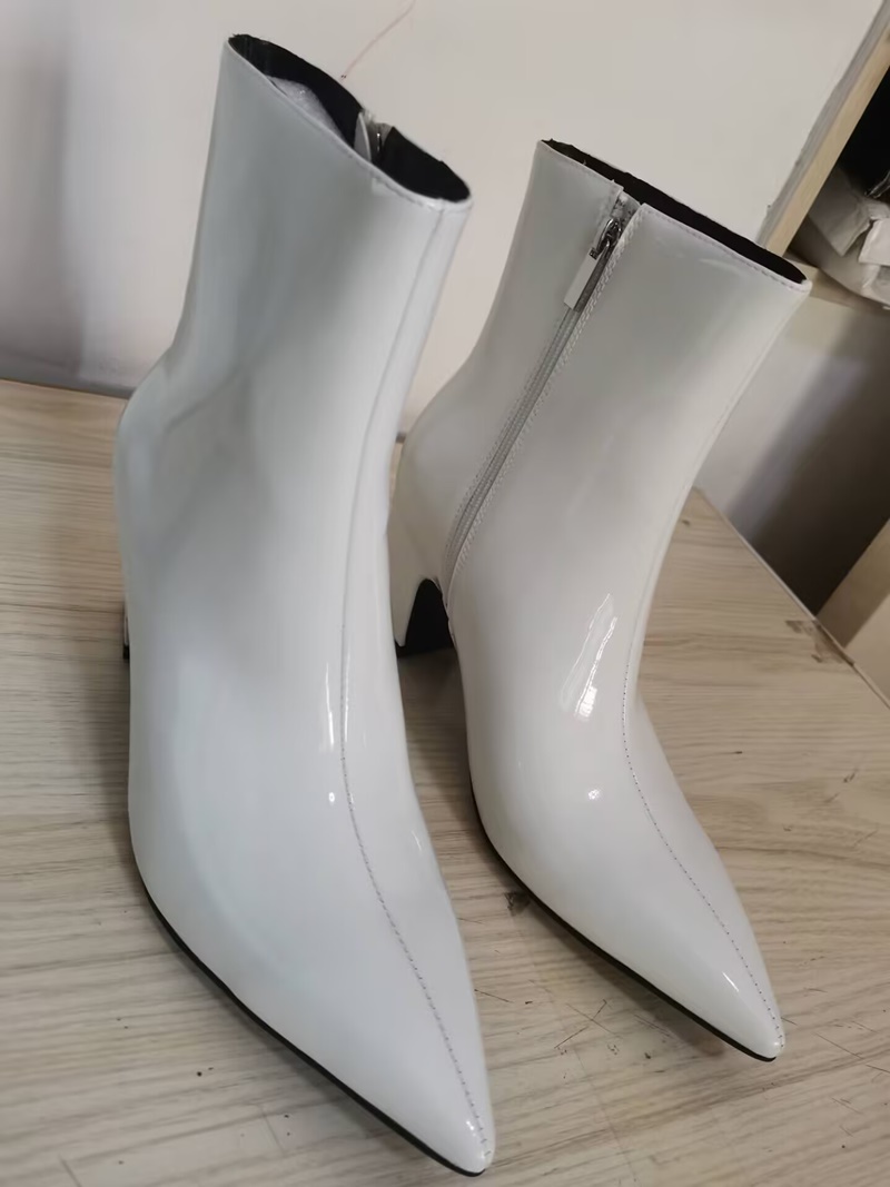 남성용 새 패션 화이트 부츠 고품질 에나멜 가죽 부츠  - Mens Fashion Dress Shoes 리뷰 및 가격