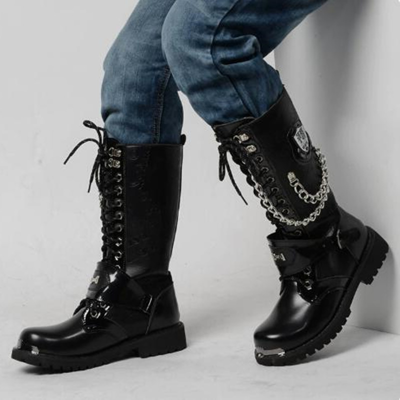 남성 패션 오토바이 부츠 중간 길이 통기성 전투 부츠  - Belt Mens Fashion 리뷰 및 가격