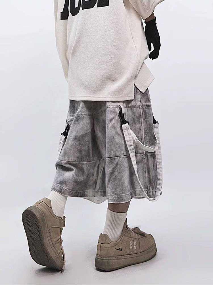 레트로 힙합 남성용 찢어진 청바지 여름 아메리칸 캐주얼 - Men'S Fashion Overalls 리뷰 및 가격